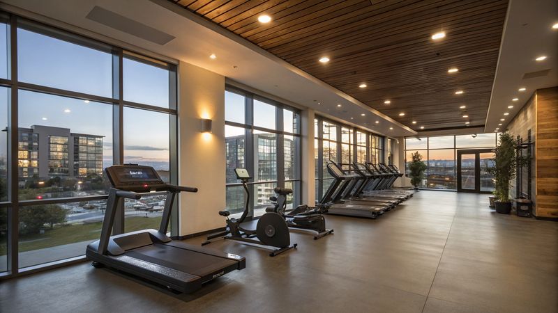 Apartment community fitness center with cardio equipment