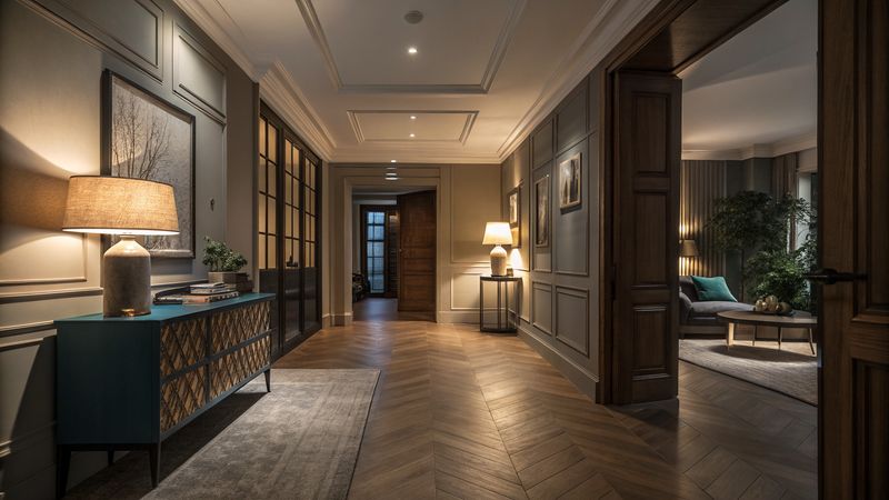 Clean, well-lit apartment community hallway